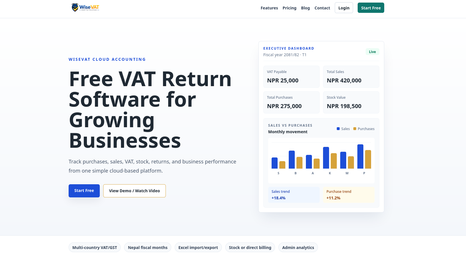 WiseVAT — Free VAT Return & Accounting Platform